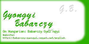 gyongyi babarczy business card